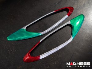 Alfa Romeo Giulia Interior Door Handle Surround Trim Kit - Carbon Fiber - Italian Theme - Feroce Carbon 